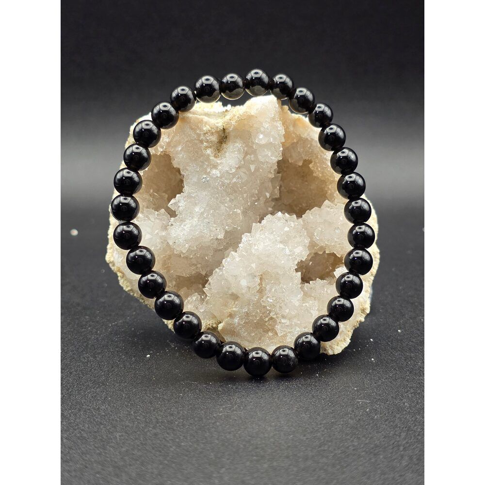 ⚫ Obsidian Bracelet – Shield of Truth (6mm)